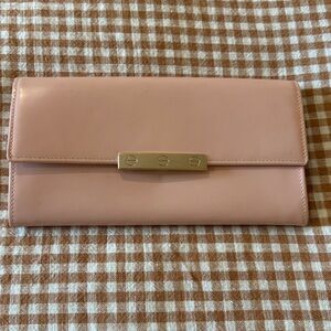 Cartier Light Pink Gold International Love Goatskin Circle Purse Clutch Wallet.